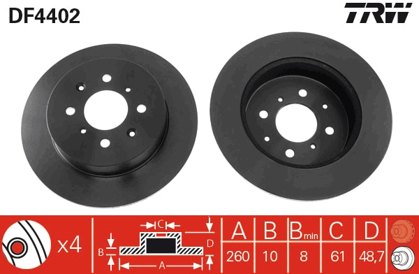 Brake Disc - DF4402 TRW