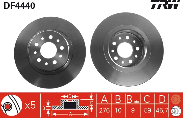 Brake Disc - DF4440 TRW