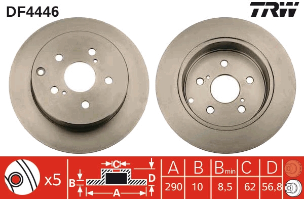 Brake Disc - DF4446 TRW