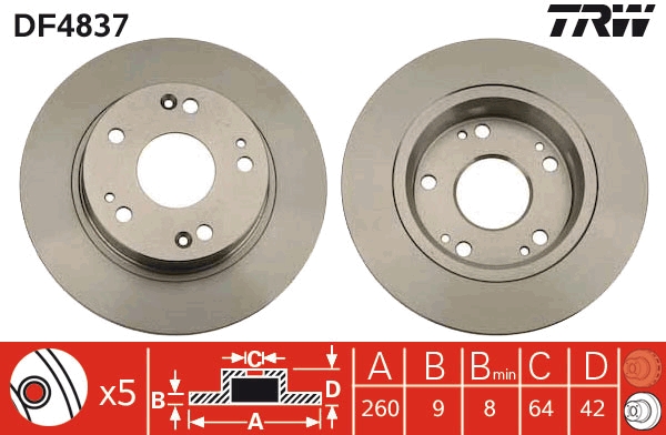 Discofreno - DF4837 TRW