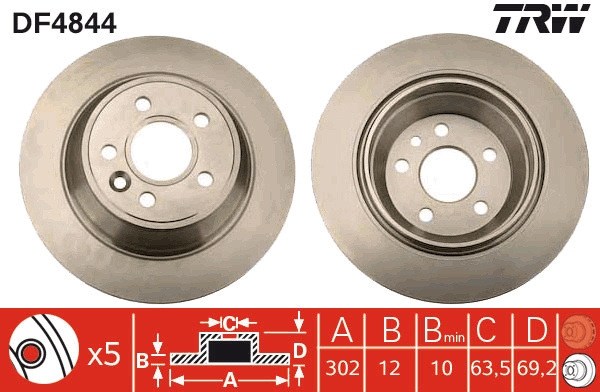 Brake Disc - DF4844 TRW