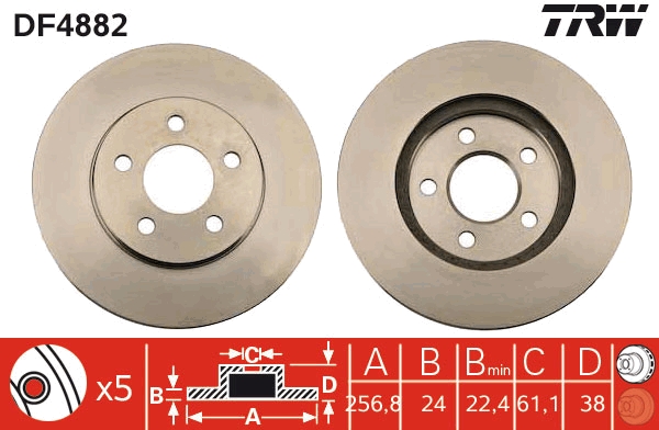 Brake Disc - DF4882 TRW