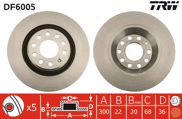 Brake Disc - DF6005 TRW