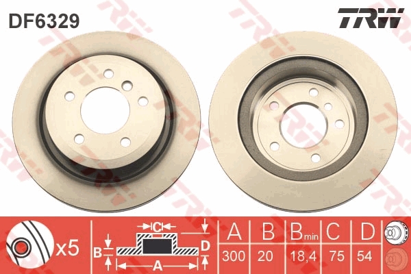Brake Disc - DF6329 TRW