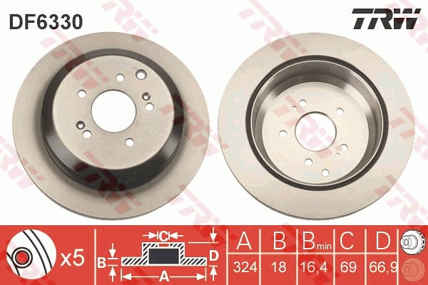 Brake Disc - DF6330 TRW