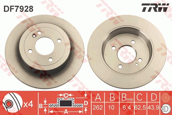 Brake Disc - DF7928 TRW