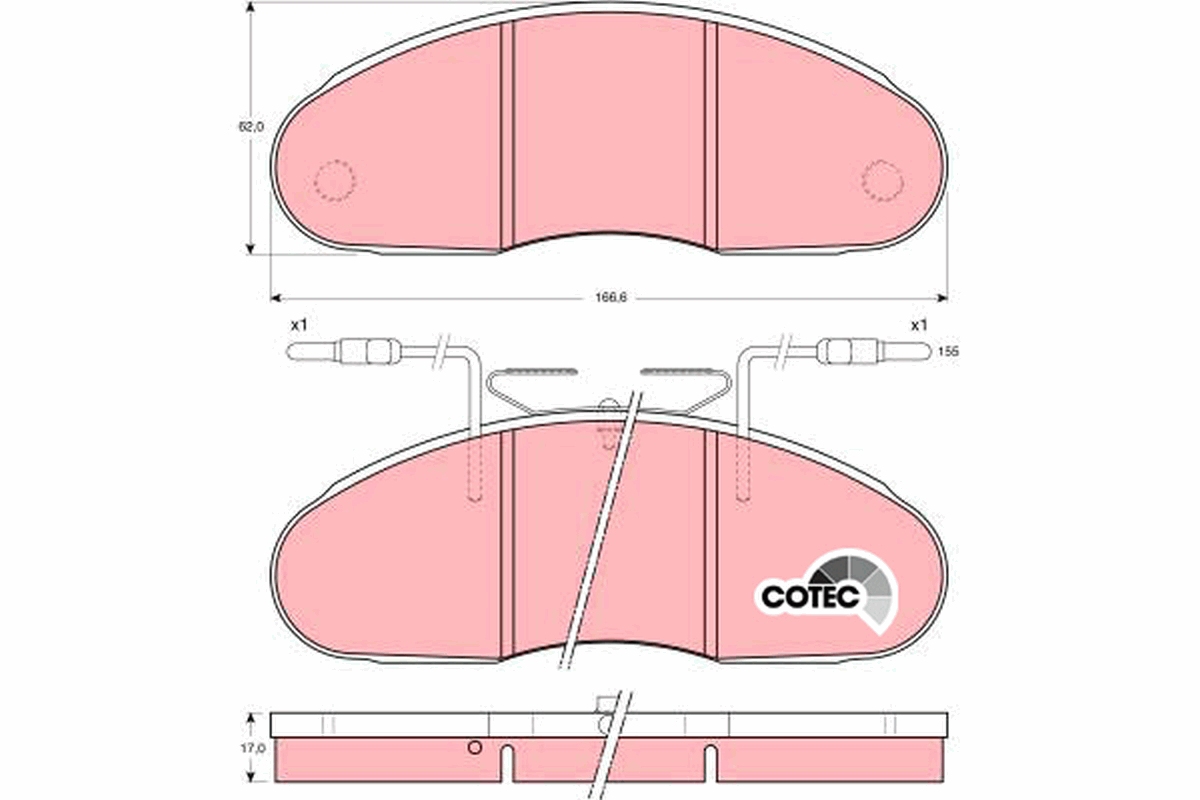 Brake Pad Set, disc brake - GDB1069 TRW