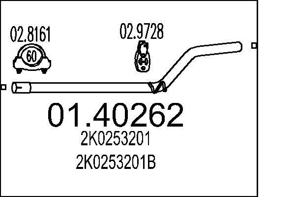 Tubo gas scarico - 01.40262 MTS