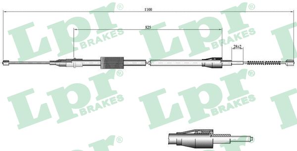 Cable, parking brake - C0035B LPR