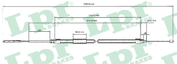Cavo comando, Freno stazionamento - C0077B LPR