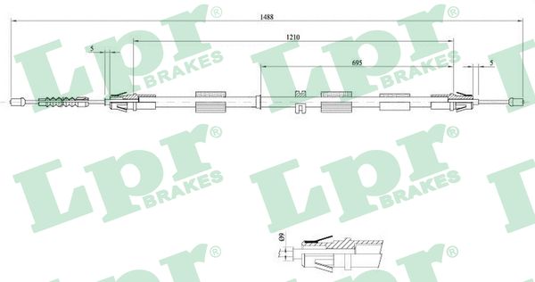 Cable, parking brake - C0266B LPR