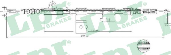 Cable, parking brake - C0515B LPR