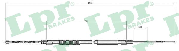 Cable, parking brake - C0801B LPR