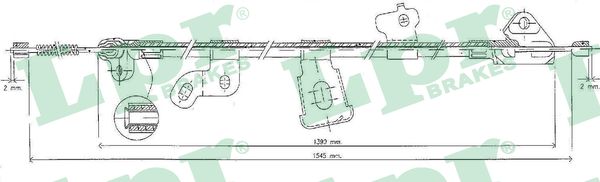 Cable, parking brake - C0892B LPR