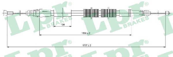 Cable, parking brake - C1028B LPR