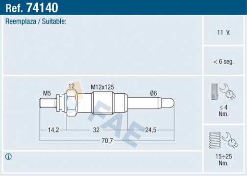 Glow Plug - 74140 FAE