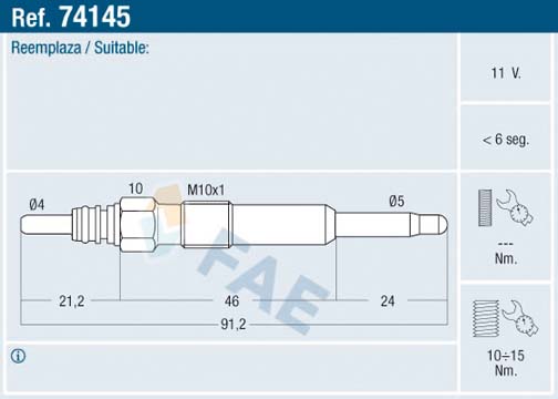 Glow Plug - 74145 FAE