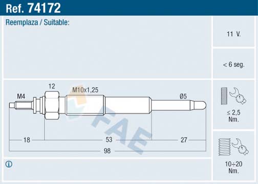 Glow Plug - 74172 FAE
