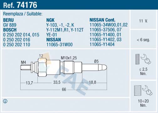 Glow Plug - 74176 FAE