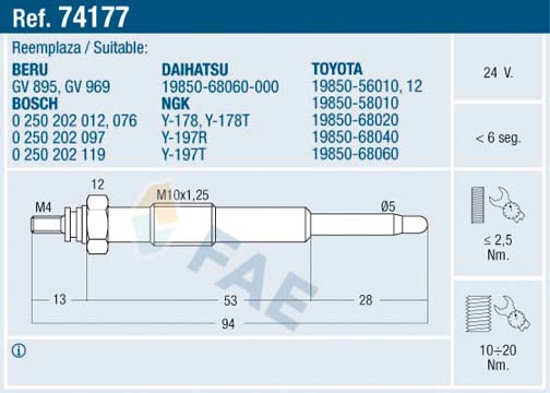 Glow Plug - 74177 FAE