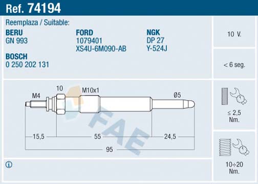 Glow Plug - 74194 FAE