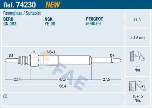 Glow Plug - 74230 FAE