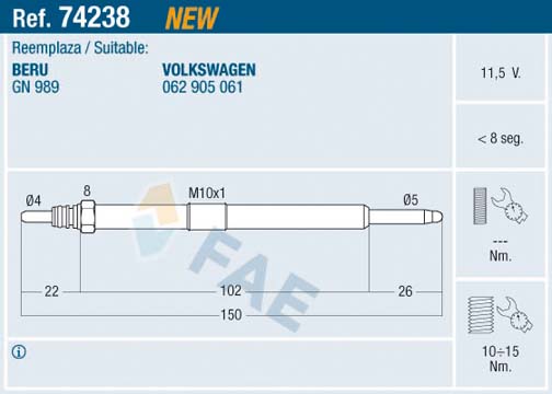 Glow Plug - 74238 FAE