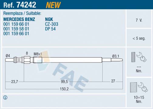 Glow Plug - 74242 FAE