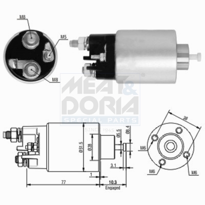 Solenoid Switch, starter - 46058 MEAT & DORIA