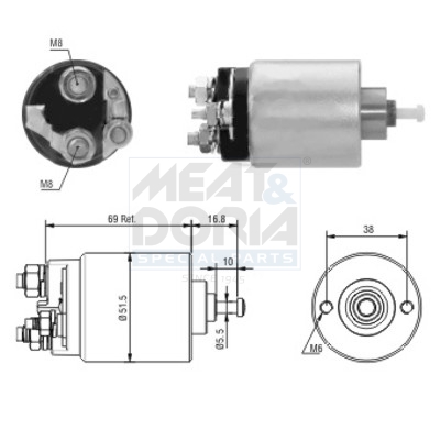 Solenoid Switch, starter - 46104 MEAT & DORIA