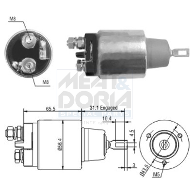 Solenoid Switch, starter - 46109 MEAT & DORIA