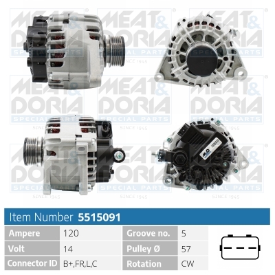 Alternator - 5515091 MEAT & DORIA