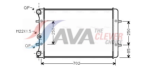 Радиатор, охлаждение двигателя - AI2155 AVA QUALITY COOLING