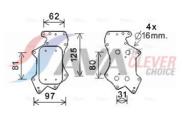 Oil Cooler, engine oil - AI3403 AVA QUALITY COOLING