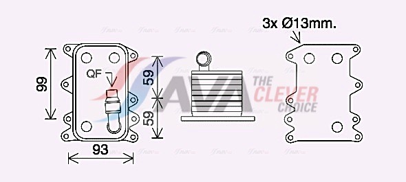 Oil Cooler, automatic transmission - BW3560 AVA QUALITY COOLING