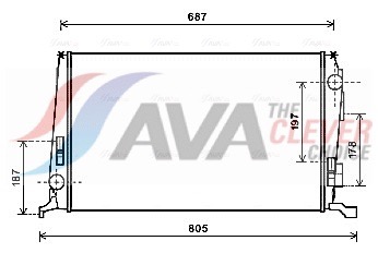 Радиатор, охлаждение двигателя - DAA2005 AVA QUALITY COOLING