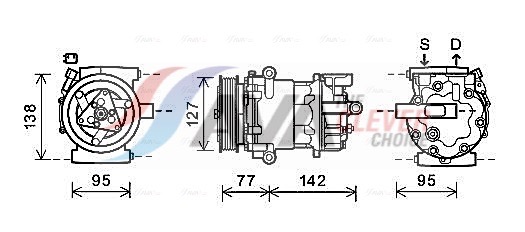 Compressor, air conditioning - FDAK469 AVA QUALITY COOLING