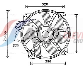 Вентилятор, охлаждение двигателя - RT7563 AVA QUALITY COOLING