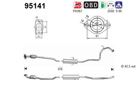 Catalytic Converter - 95141 AS