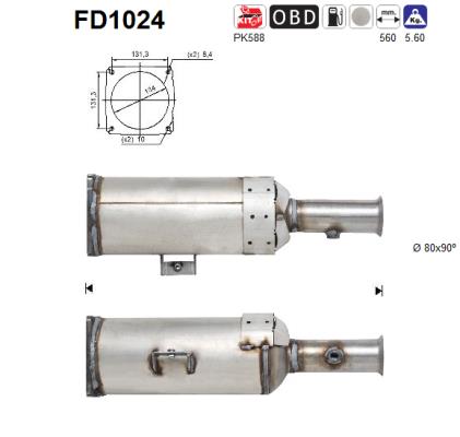 Soot/Particulate Filter, exhaust system - FD1024 AS