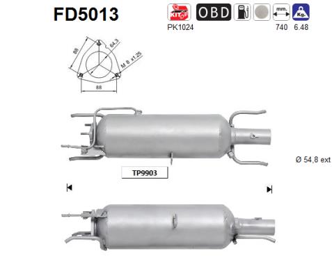 Soot/Particulate Filter, exhaust system - FD5013 AS
