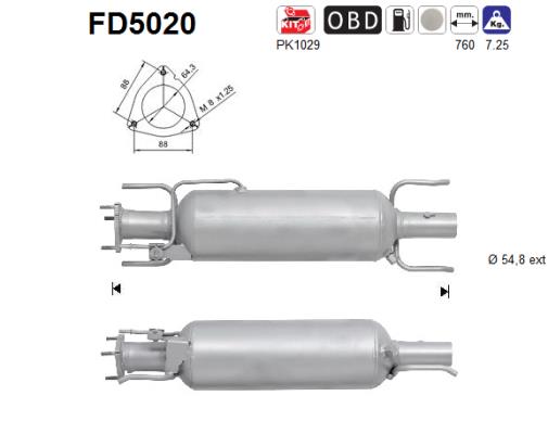 Soot/Particulate Filter, exhaust system - FD5020 AS