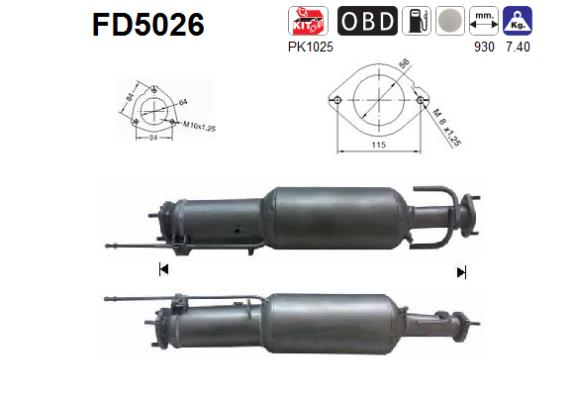 Soot/Particulate Filter, exhaust system - FD5026 AS