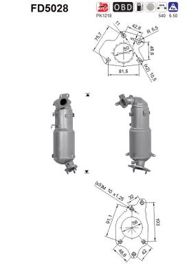Soot/Particulate Filter, exhaust system - FD5028 AS