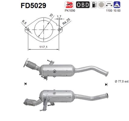 Soot/Particulate Filter, exhaust system - FD5029 AS