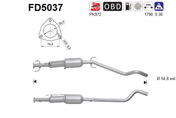 Soot/Particulate Filter, exhaust system - FD5037 AS