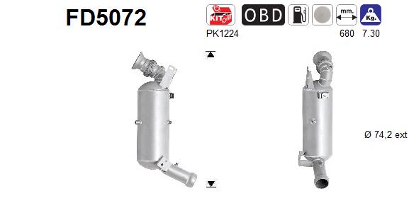 suodžių / kietųjų dalelių filtras, išmetimo sistema - FD5072 AS