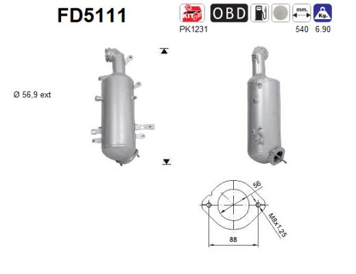 Soot/Particulate Filter, exhaust system - FD5111 AS
