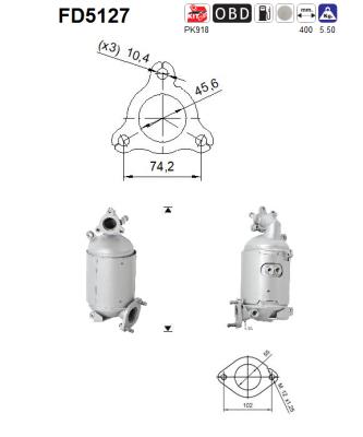Soot/Particulate Filter, exhaust system - FD5127 AS