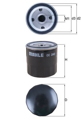 Oil Filter - OC 242 MAHLE